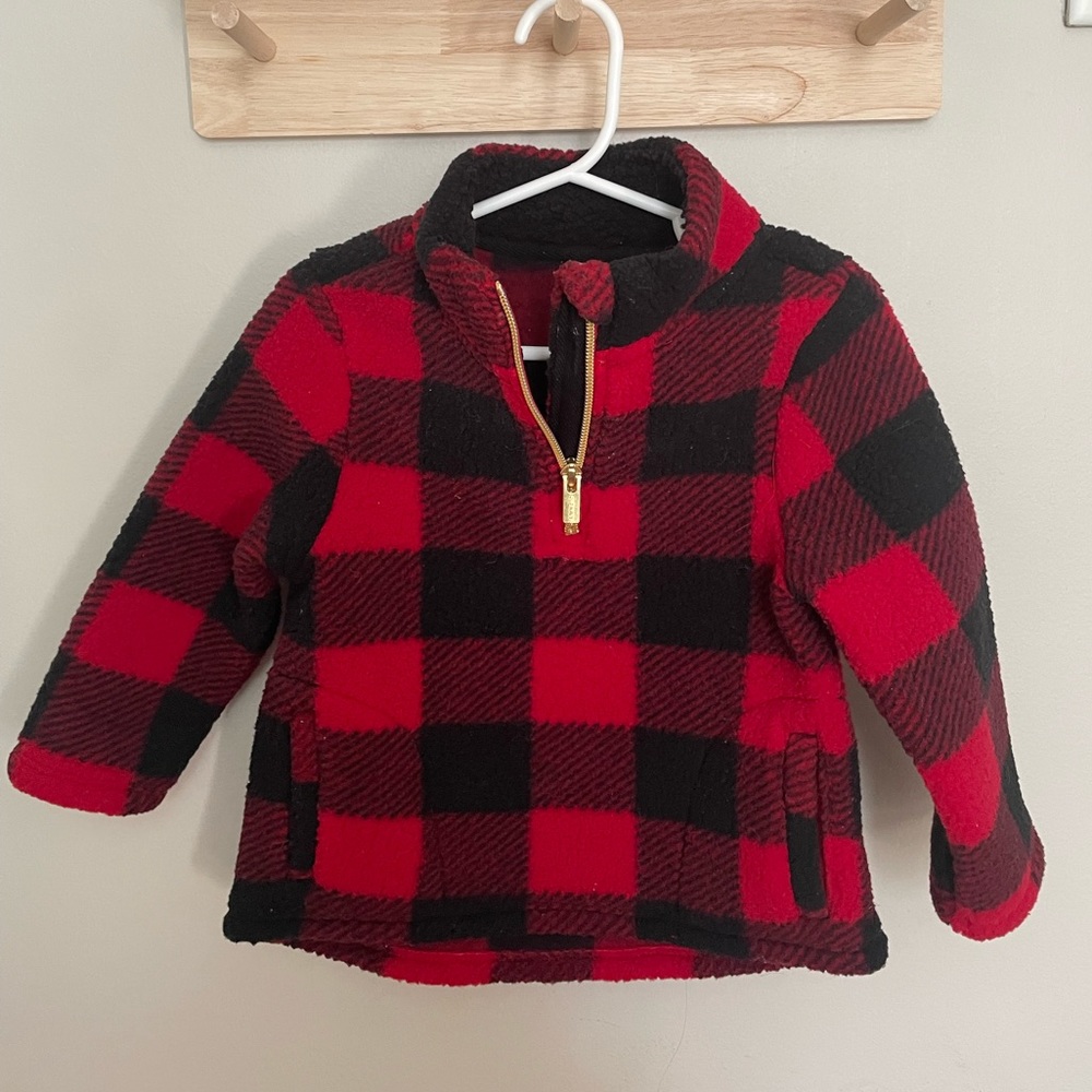 Unisex Plaid Old Navy Fleece Pullover - Size 2T